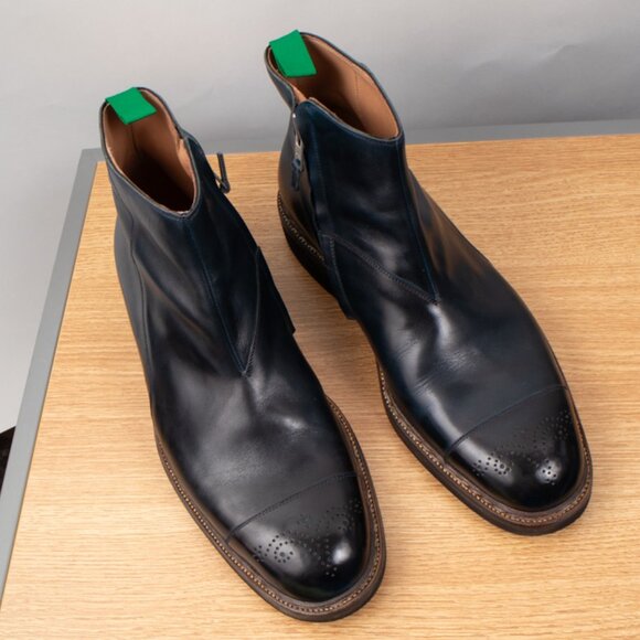 Saint Crispin's Chukka Boots Men's Size 11 H Midnight Blue Rubber Sole $2000 - Picture 12 of 13